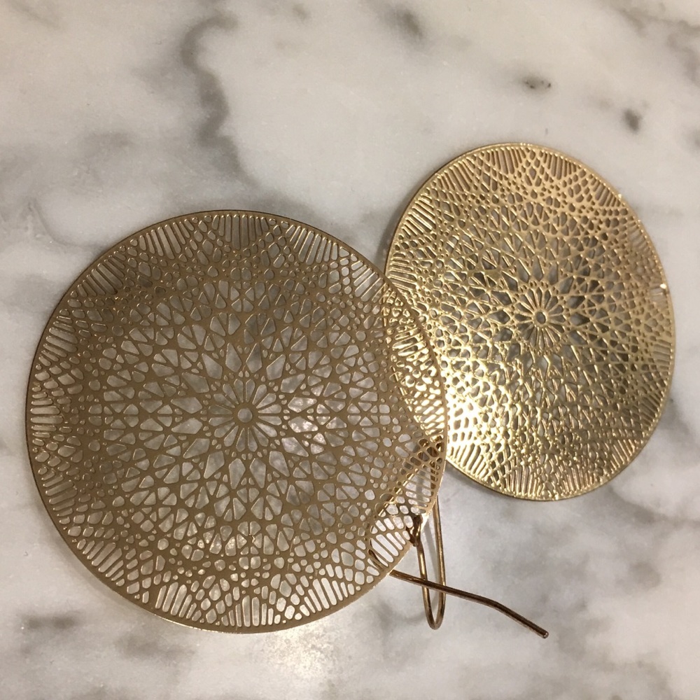 3/$15 Big gold shiny lightweight earrings